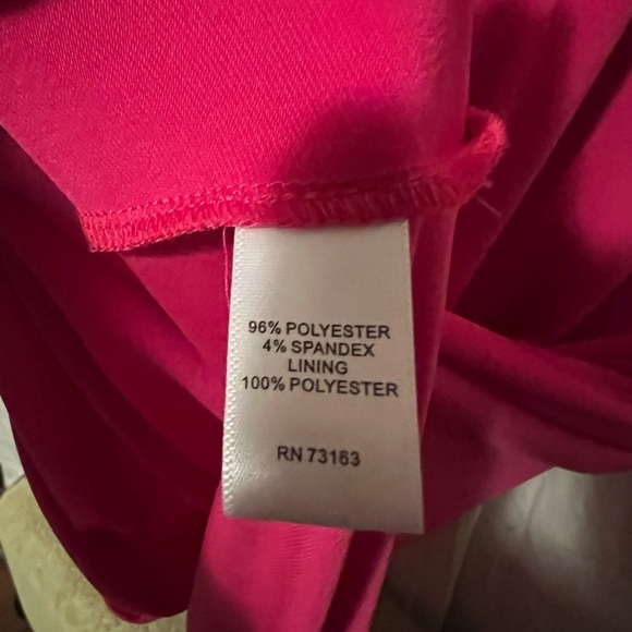 Hit Pink Fuscia Cupid Hi Lo Strappy Sexy Slinky Cocktail Dress Women's Sz M - Picture 4 of 4